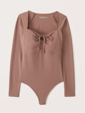 LIKE NEW: Abercrombie & Fitch Long-Sleeve Seamless Fabric Cinched Front Bodysuit